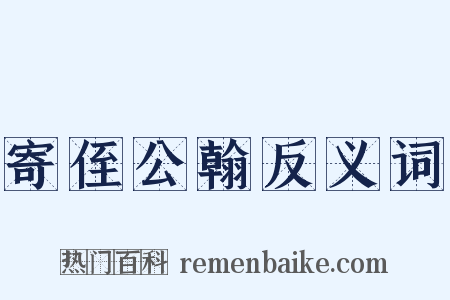 寄侄公翰反义词是什么意思的图片